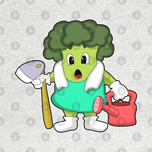 Broccoli as Farmer with Watering can by Markus Schnabel